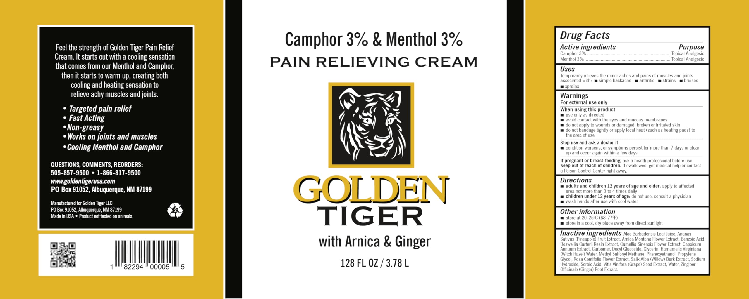 Golden Tiger Pain Relief Cream application close-up, ideal for sore muscles and everyday recovery.
