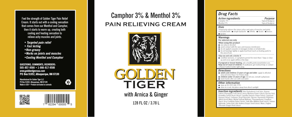 Golden Tiger Pain Relief Cream application close-up, ideal for sore muscles and everyday recovery.