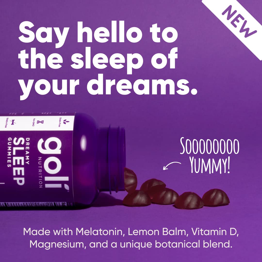 Goli Dreamy Sleep vegan gluten-free label indicating gelatin-free formula