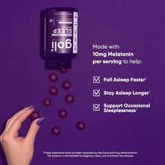 Goli Gummies bottle close-up emphasizes vegan, non-GMO, gluten-free, and gelatin-free status.