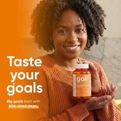 Goli Vitamin A, C, E close-up emphasizing antioxidant support for skin