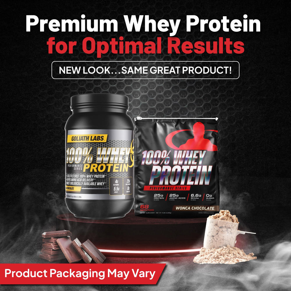 Goliath Labs quick-protein shake serve promoting easy daily nutrition