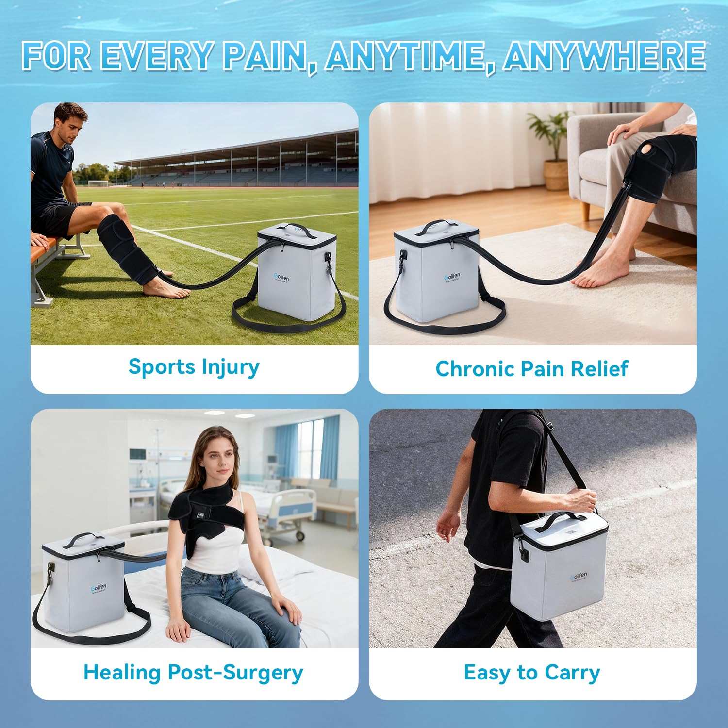 Golifen leak-proof ice pad design keeps therapy mess-free