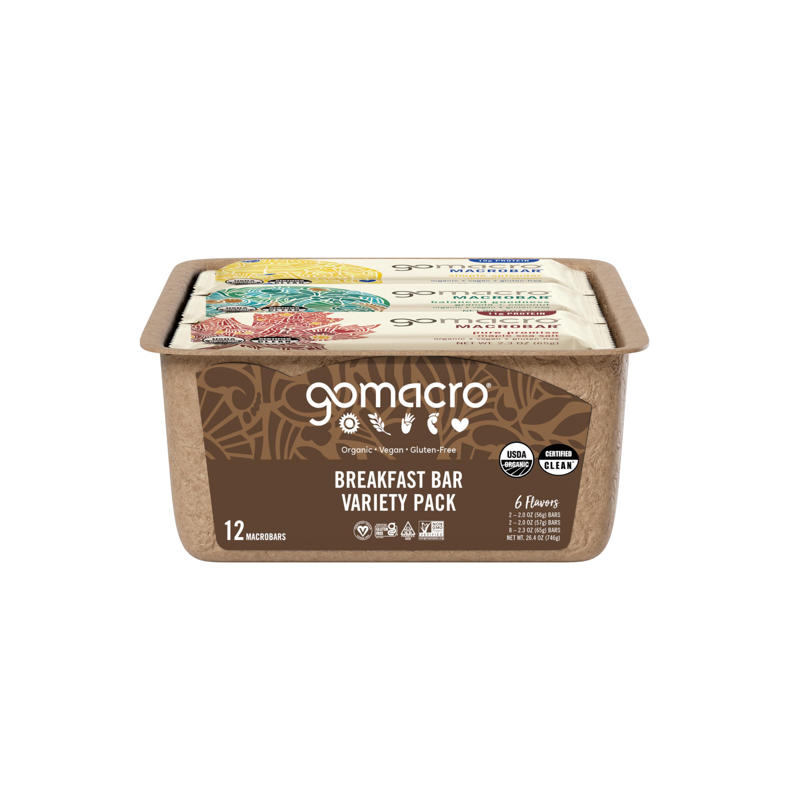 GoMacro MacroBar Cherries Berries front view with vibrant fruit notes.