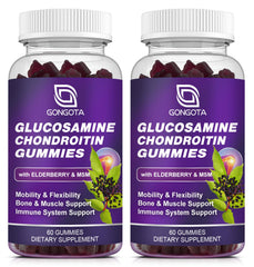 GONGOTA Glucosamine Chondroitin Gummies bottle suggests daily joint support.