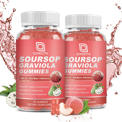 GONGOTA soursop gummies bottle for convenient daily wellness and immune support.