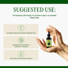 Go Nutrients Thyroid Edge amber liquid in dropper bottle emphasizes easy dosing.