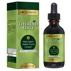 Go Nutrients Thyroid Edge dropper-pour close-up highlighting swift absorption potential.