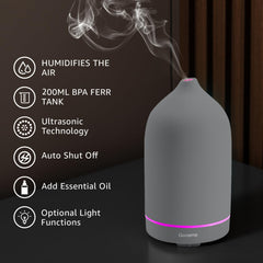 Gooamp diffuser with 7-color LED lights creating soothing ambiance.