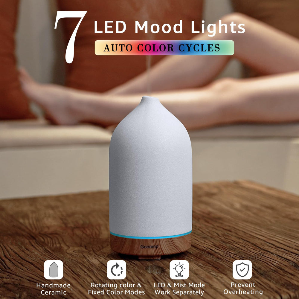 GooAmp ultrasonic diffuser mist spreads nano-scent with whisper-quiet operation.