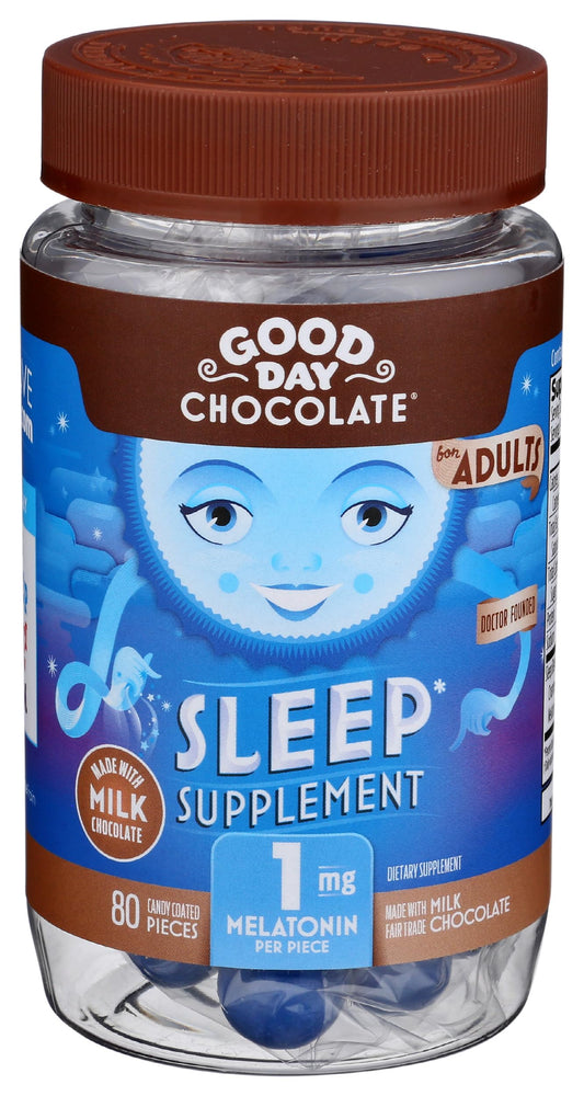 Good Day Chocolate melatonin adults pack shot suggesting a calm bedtime routine
