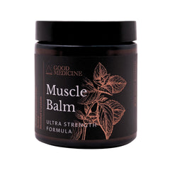 GOOD MEDICINE Muscle Balm jar shown, delivers deep relief for sore muscles