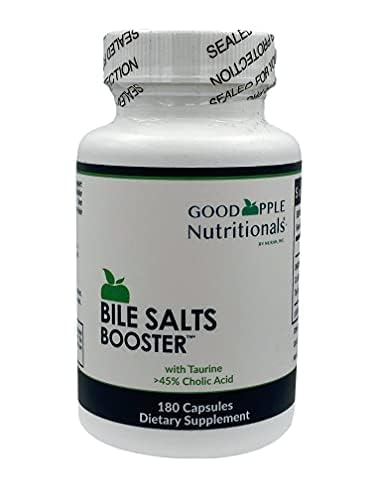 GOODAPPLE NUTRITIONALS Bile Salts Booster capsules closeup, showing small, easy-to-swallow doses.