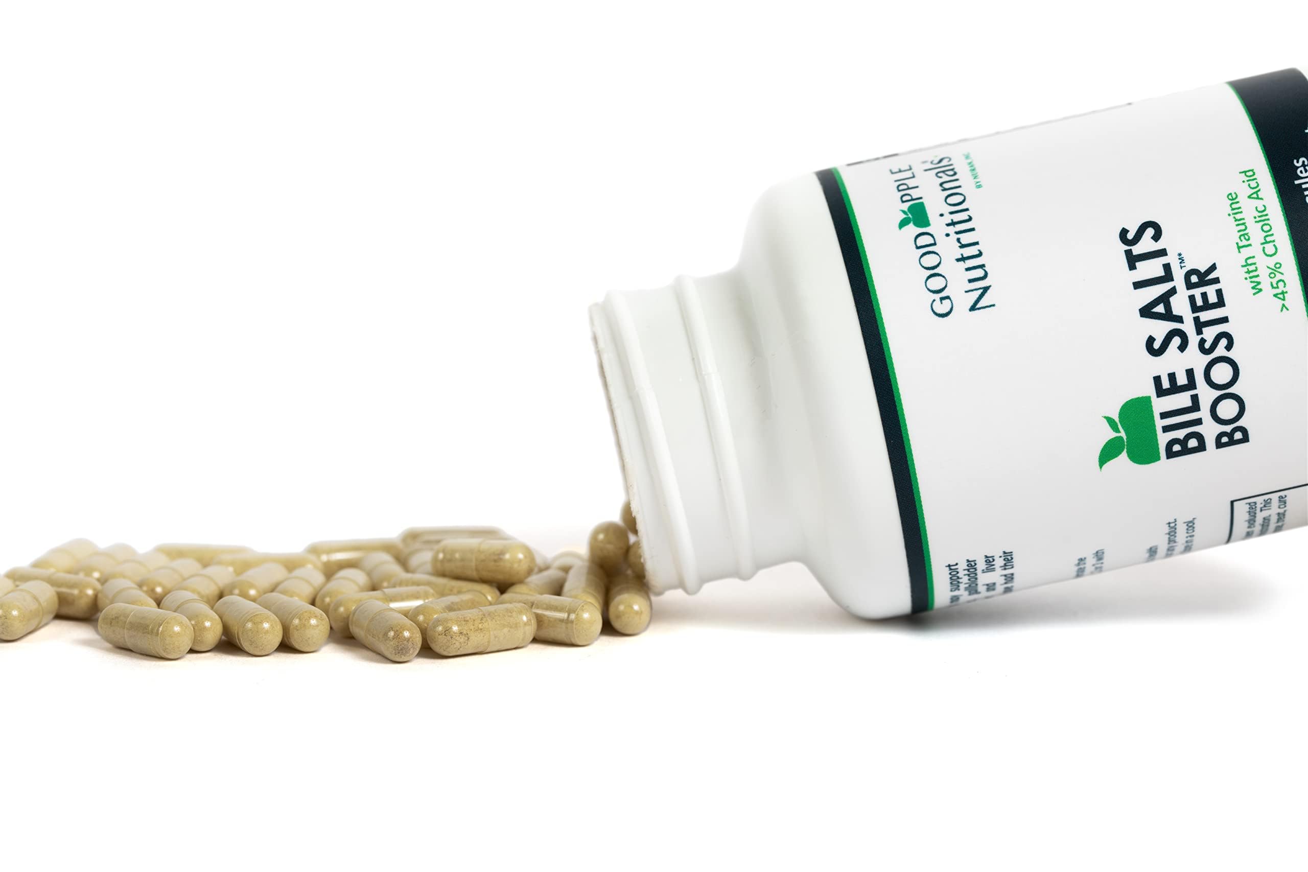 GOODAPPLE NUTRITIONALS Bile Salts Booster tablet pour during a meal setting.