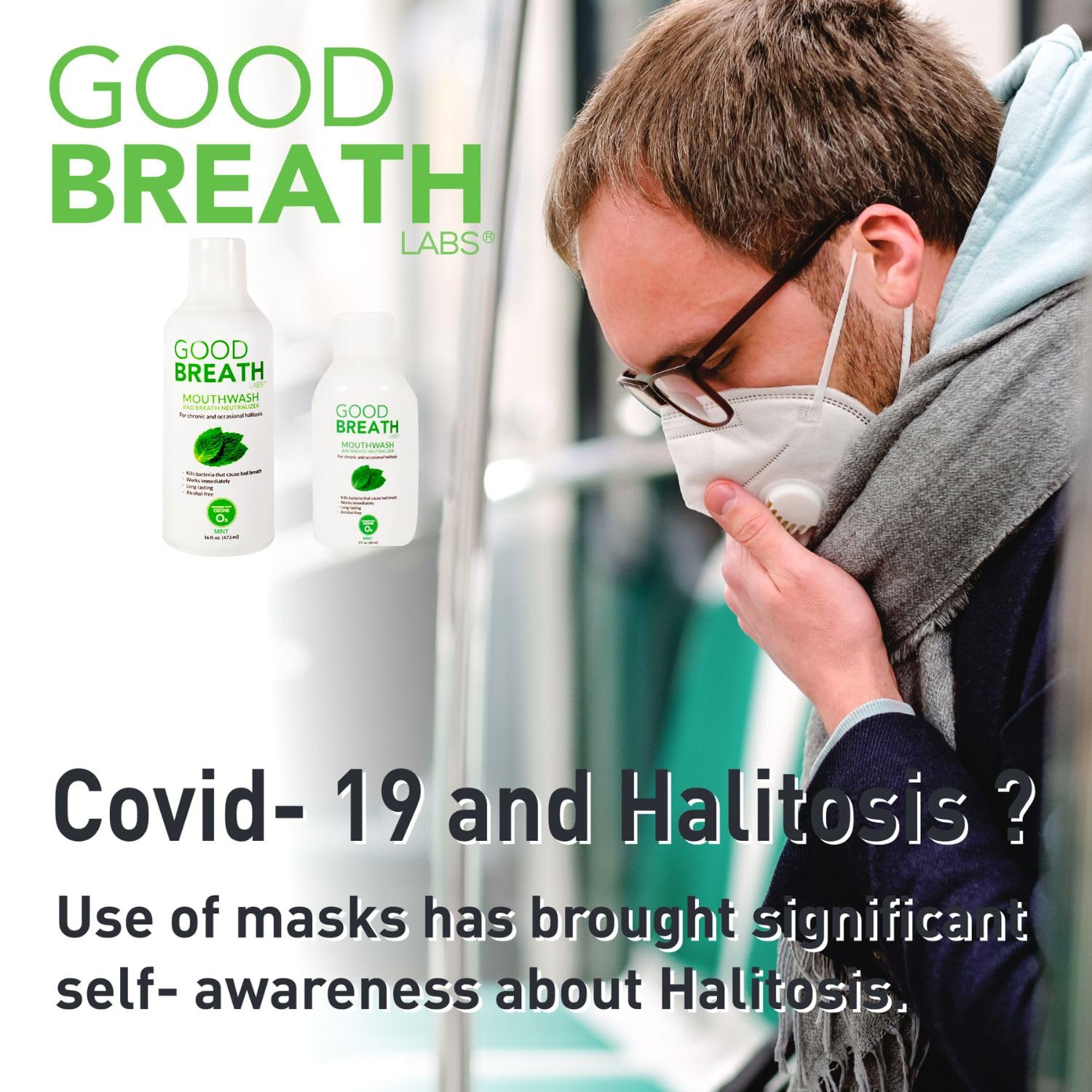 Goodbreath Mouthwash 3-Pack Box communicates value and convenience.