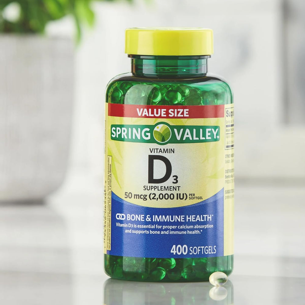 GoodDealsHouse vitamin d3 bottle label close-up highlighting 2000 IU per softgel for daily use