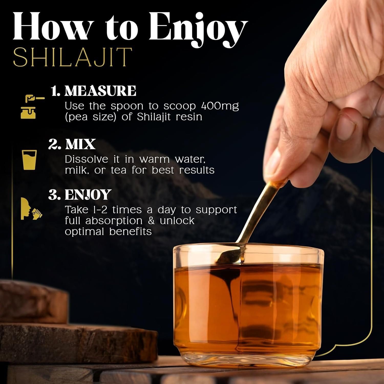 GoodLiving Himalayan Shilajit Resin mineral-rich profile close-up