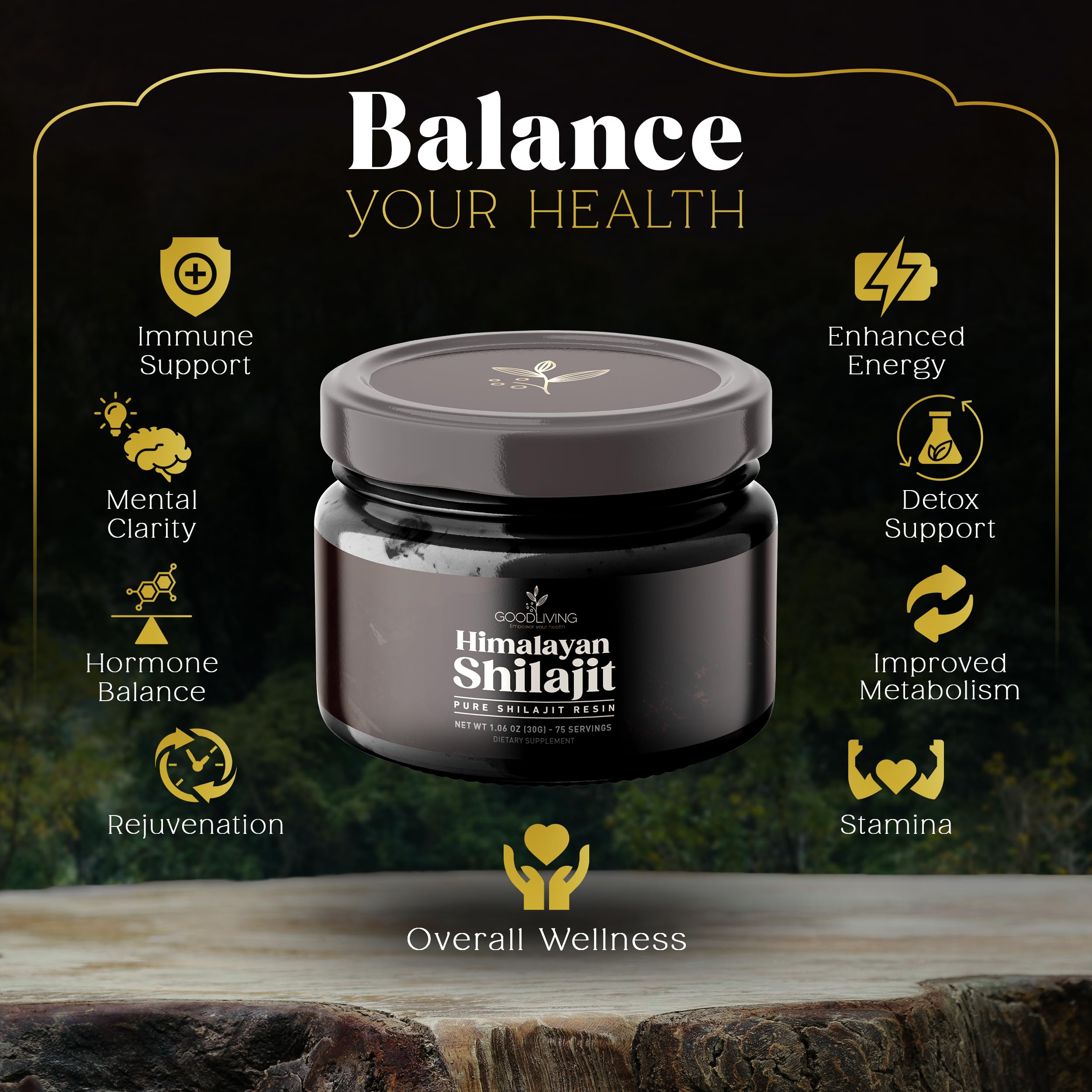 GoodLiving Shilajit Resin dissolving in warm water for daily use