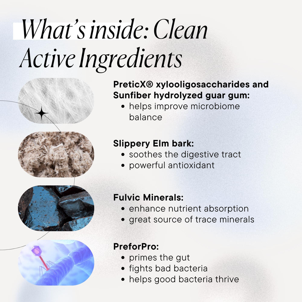 Goodness Lover Better Gut label close-up highlights vegan formula and clean ingredients