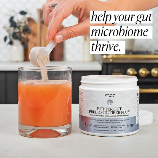 Goodness Lover Better Gut scoop dispense for daily gut health routine