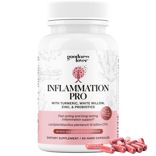 Goodness Lover Inflammation Pro bottle label for vegan digestive balance