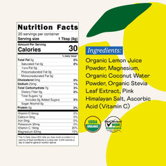 GOODONYA Organic Hydration lemonade glass showing a refreshing dilute mix for quick hydration