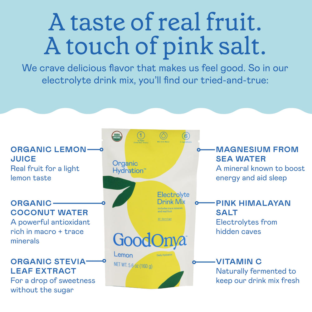GOODONYA Organic Hydration on-the-go setup ready to mix anywhere