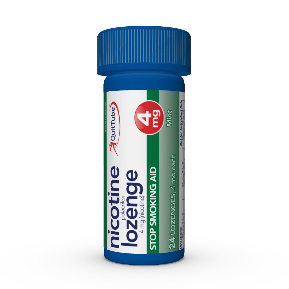 GoodSense bottle label highlights nicotine replacement option and directions.