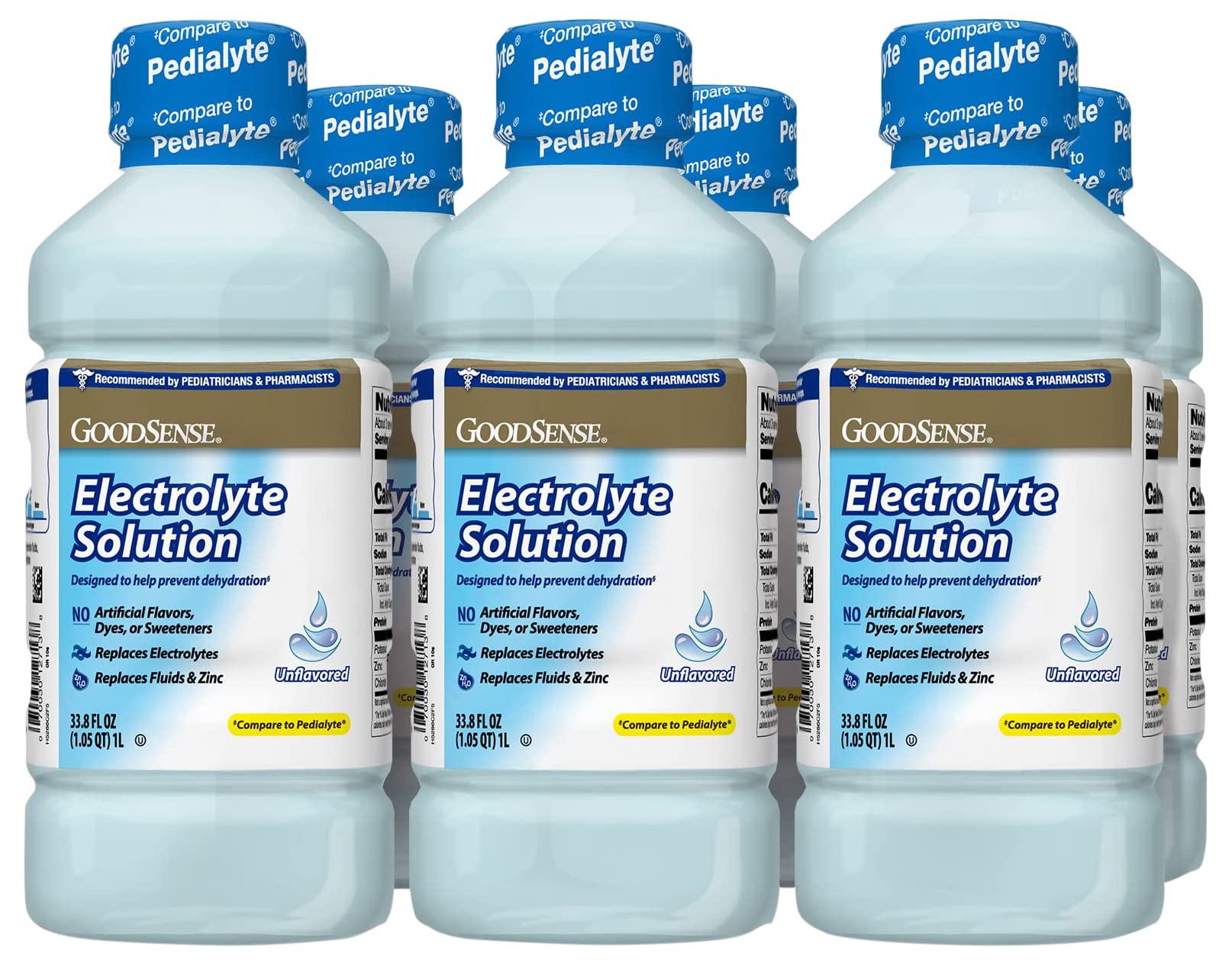 GoodSense Electrolyte Unflavored bottle for quick hydration after dehydration
