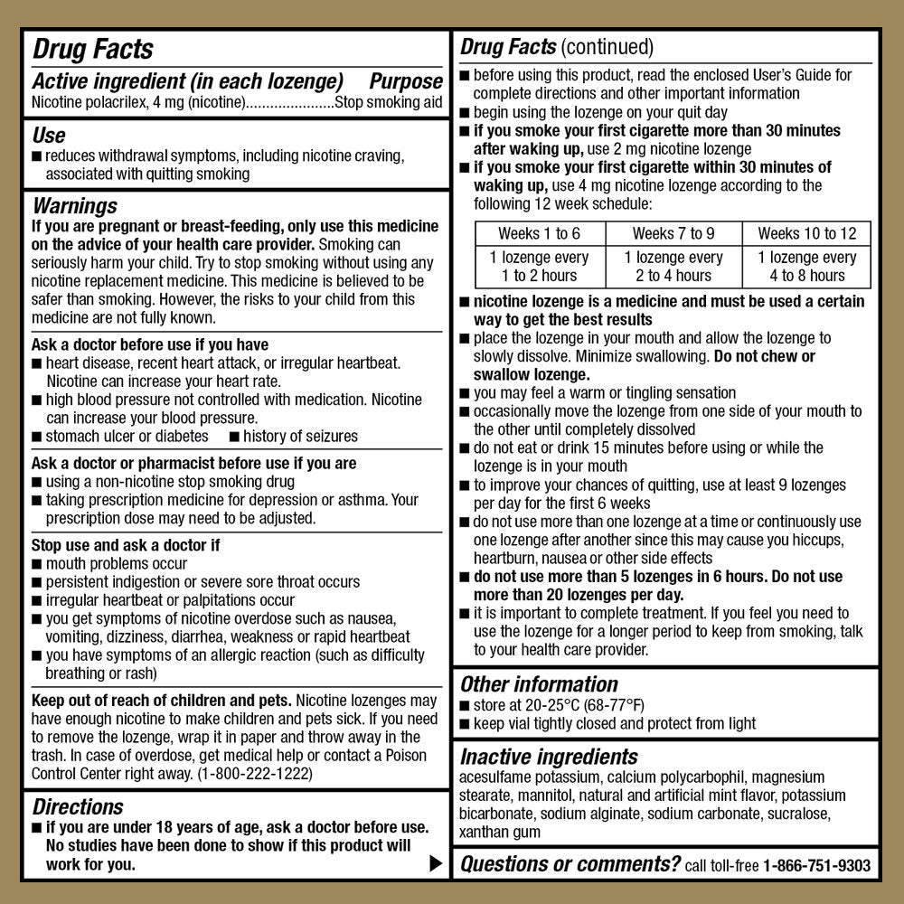 GoodSense lozenge dissolving action provides gradual nicotine relief during moments of temptation