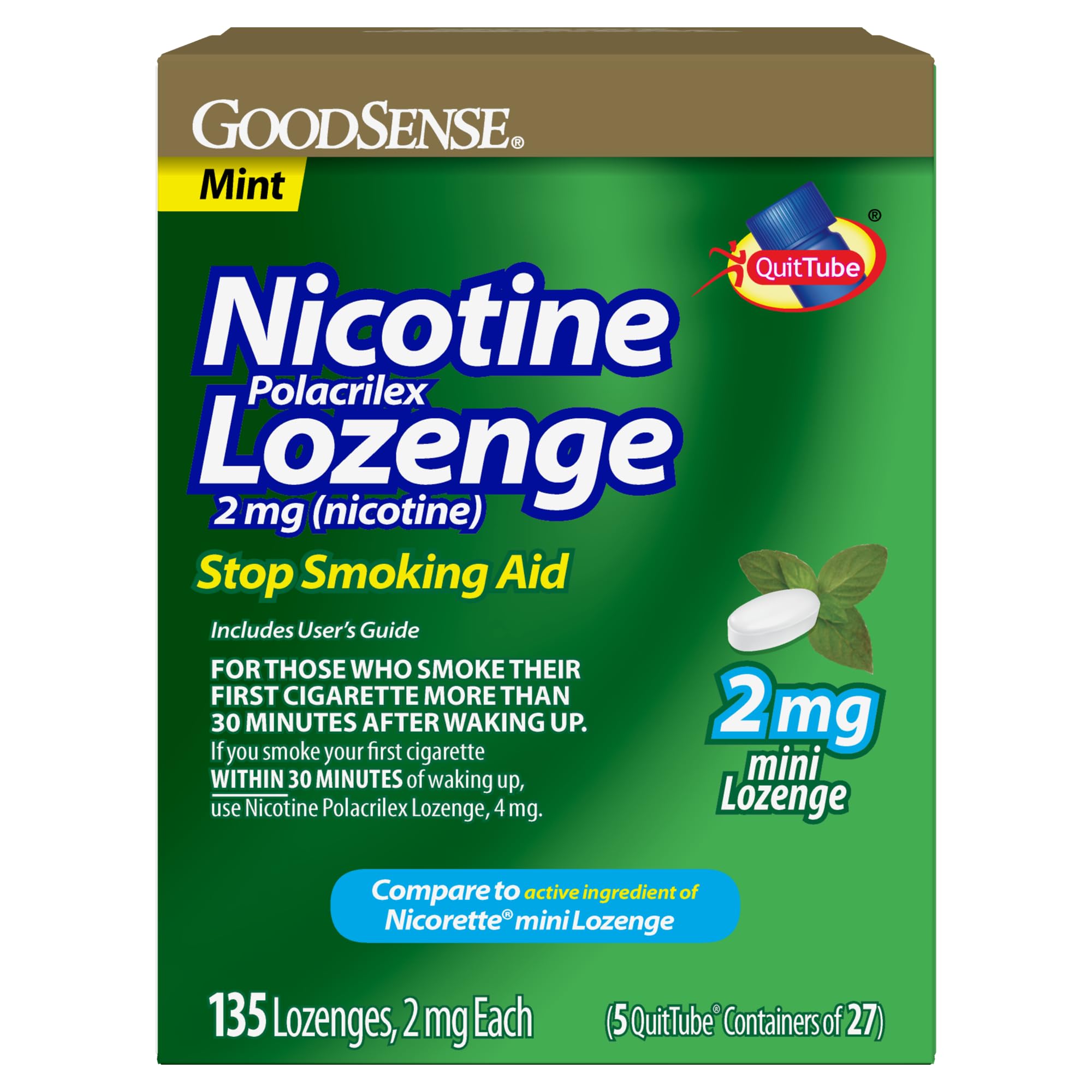 Goodsense mini lozenge pack-front shows mint flavor for craving relief