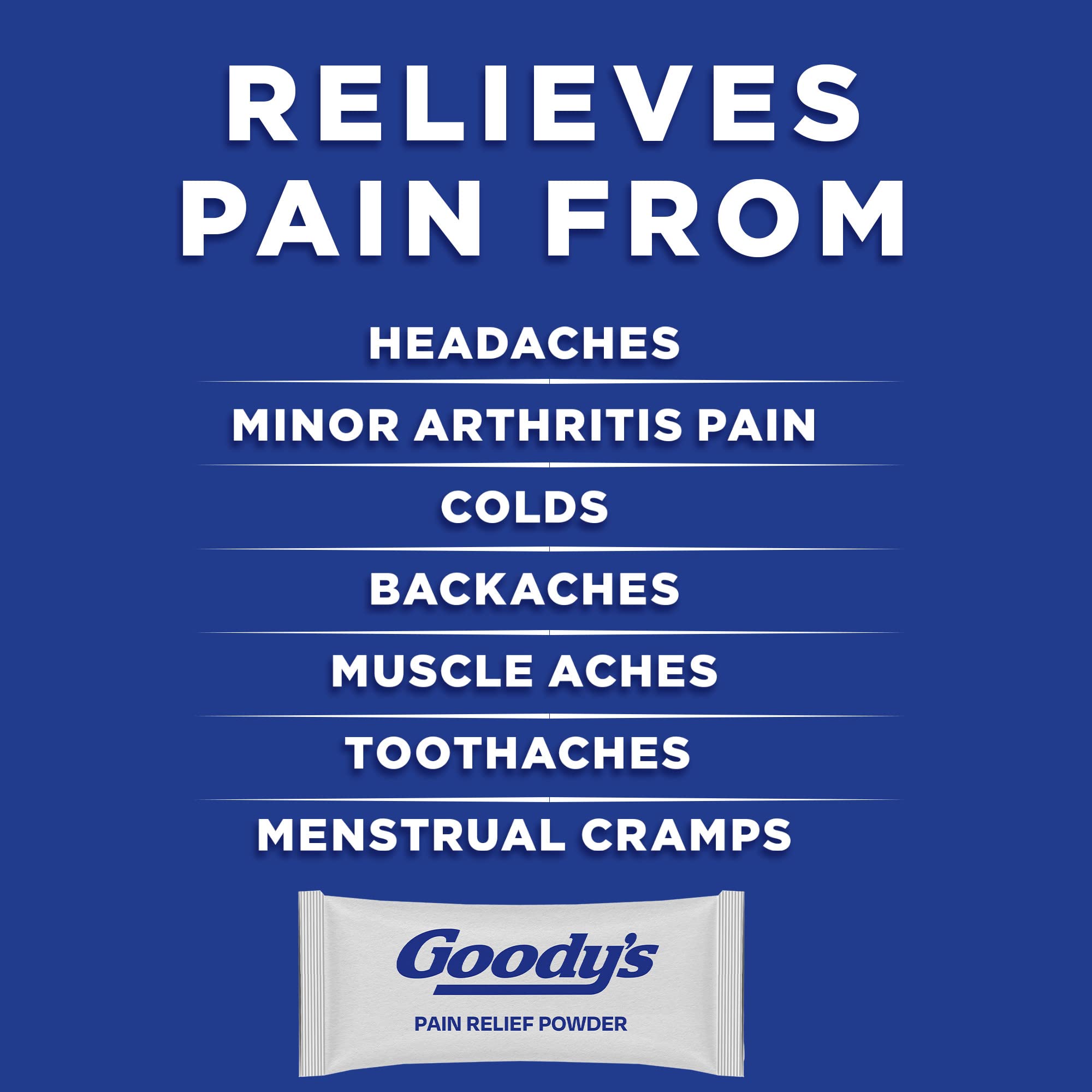 Goody’s Headache Powder box packaging showing individual-dose packets
