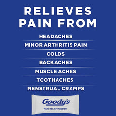 Goody’s Headache Powder box packaging showing individual-dose packets