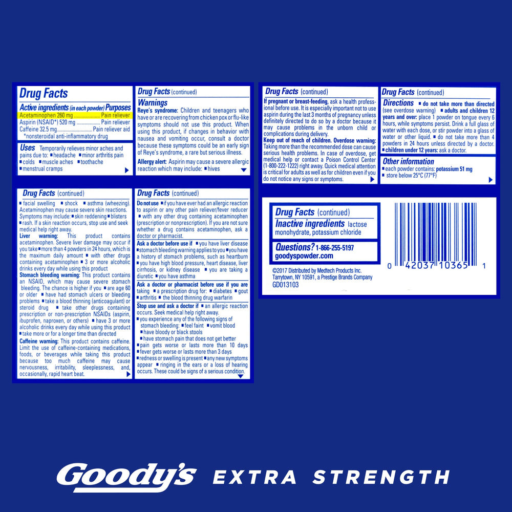 Close-up of Goody’s powder packets highlighting fast-acting convenience