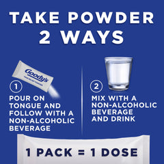 Goody’s Headache Powder stick-packs arranged for travel relief