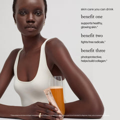 Goop Beauty Morning Skin Drink Mix single-pack closeup showing citrus flavor.