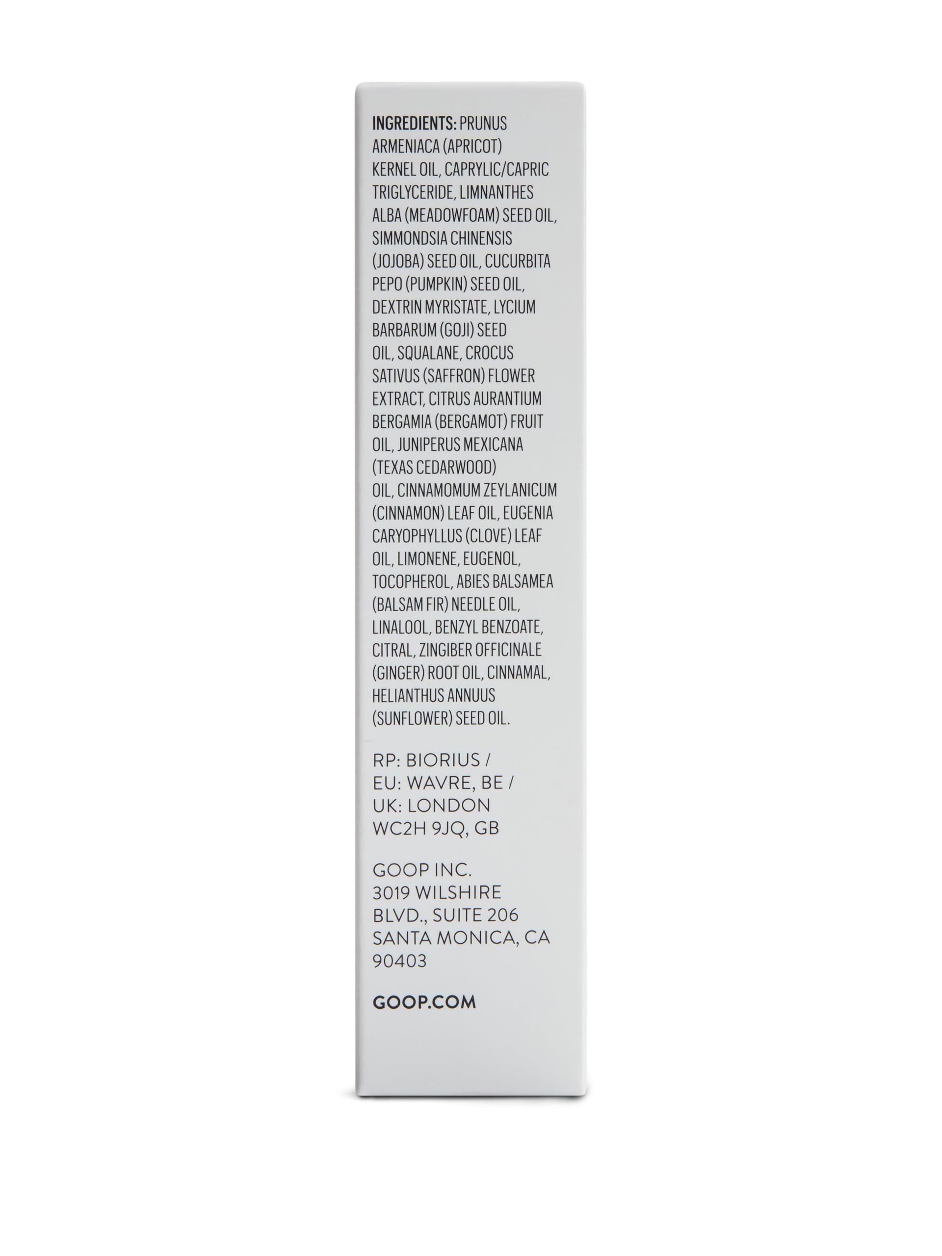 goop Wellness Sex Oil silicone-free formula supports skin softness and non-greasy feel.