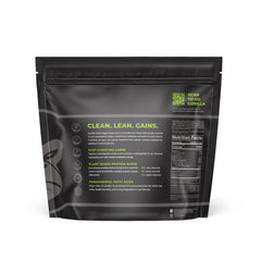 Gorilla Gulps plant-based protein blend graphic showing pea rice hemp.