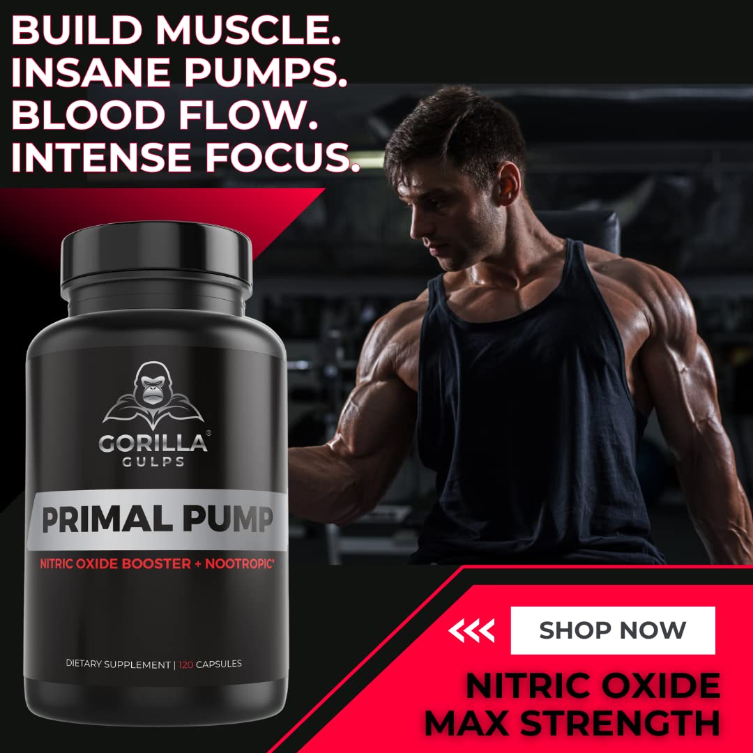 Gorilla Gulps Primal Pump beet root powder image emphasizing natural nitrates.