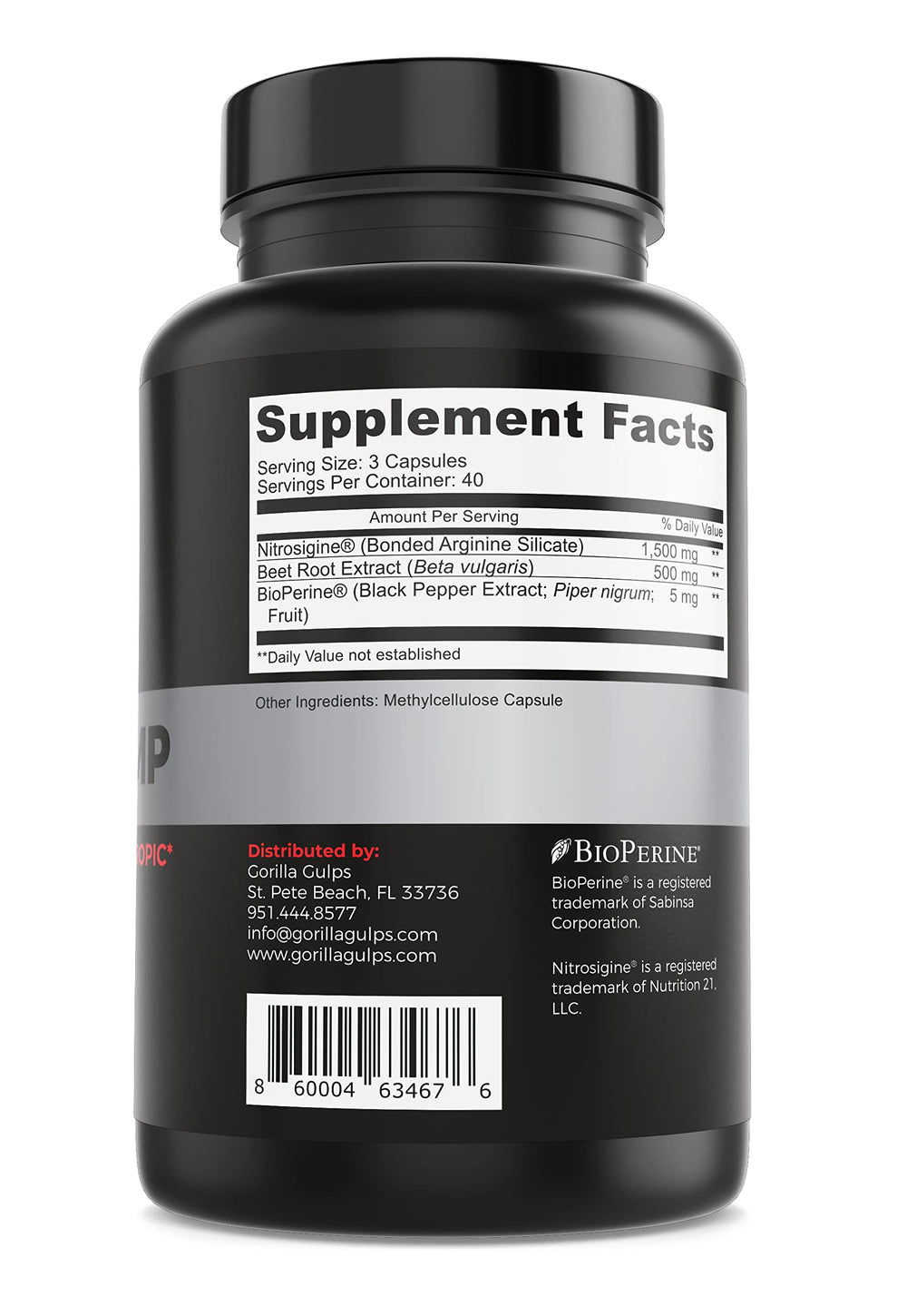 Gorilla Gulps Primal Pump capsules beside a timer to suggest sustained energy.
