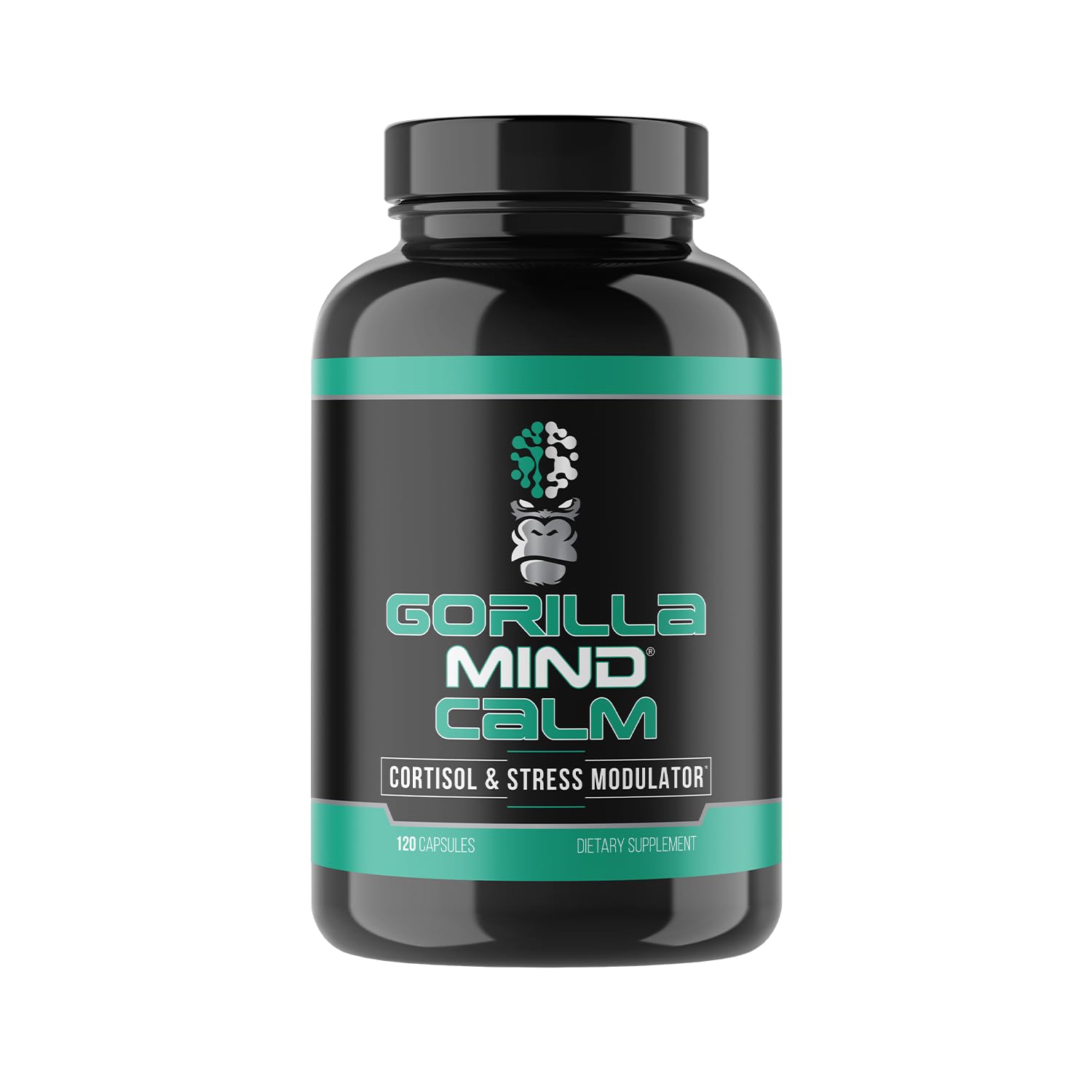 Gorilla Mind Calm bottle pour highlights easy stress relief and calmer focus.