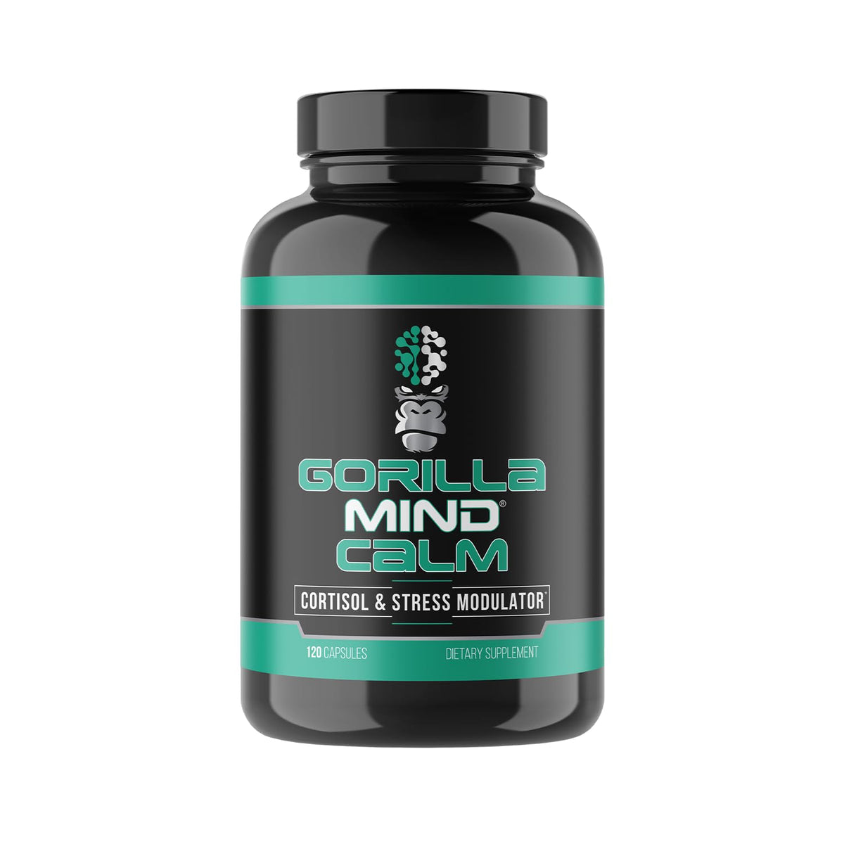 Gorilla Mind Calm bottle pour highlights easy stress relief and calmer focus.