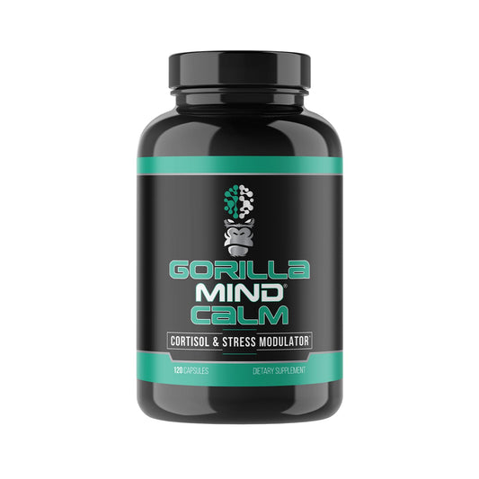 Gorilla Mind Calm bottle pour highlights easy stress relief and calmer focus.