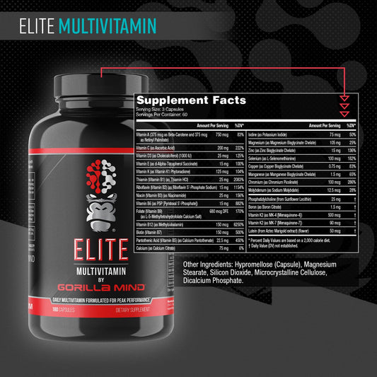 Capsules pouring from Gorilla Mind Elite bottle for easy, on-the-go use.