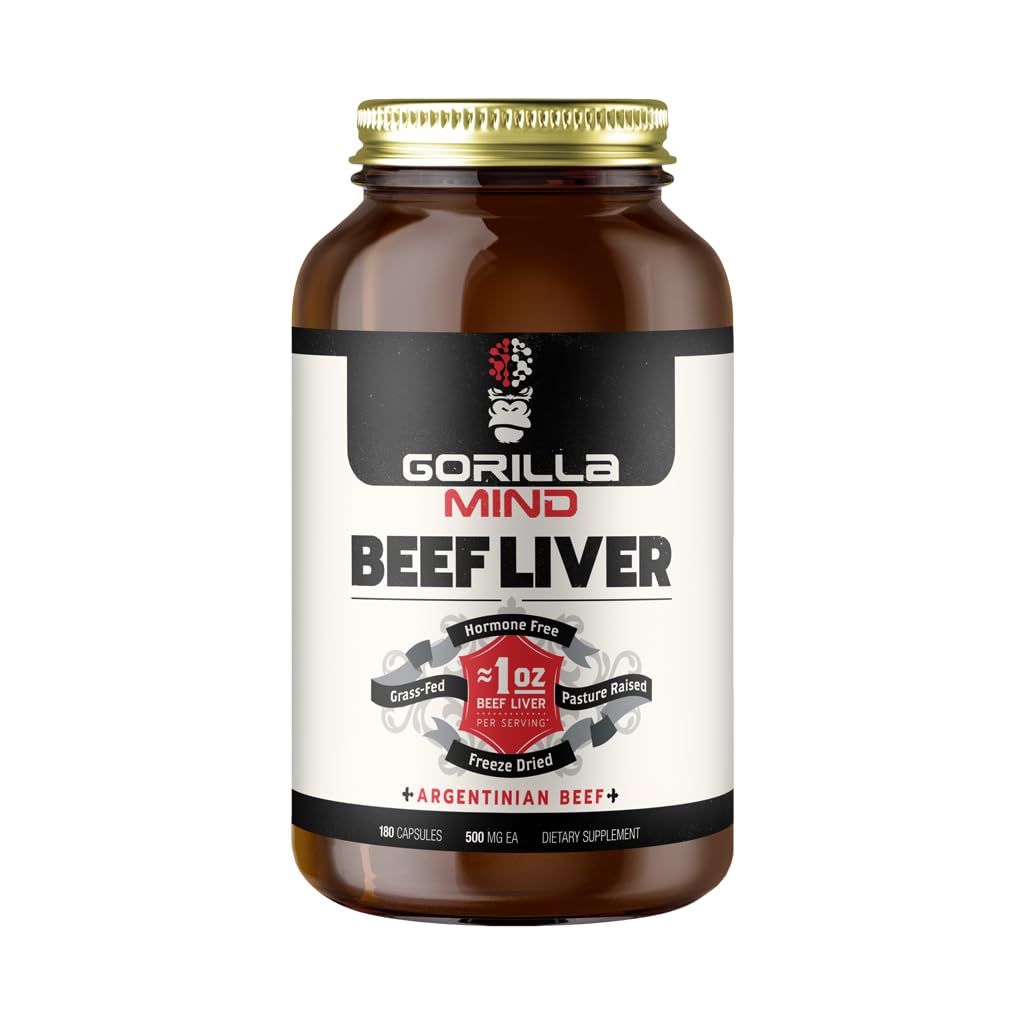 Gorilla Mind freeze-dried beef liver capsules for convenient daily nutrition.