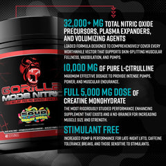 Gorilla Mind Gorilla Mode Nitric Upgraded serving-scoop ready to mix quickly.