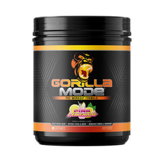 Gorilla Mind Gorilla Mode pink lemonade bottle for intense workouts and focused energy.