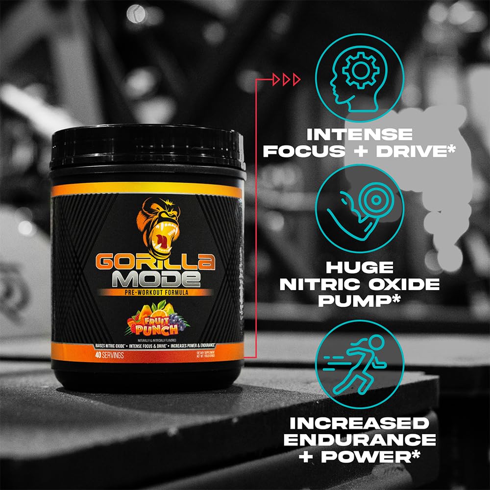 Gorilla Mind Gorilla Mode scoop ready for quick, convenient serving.