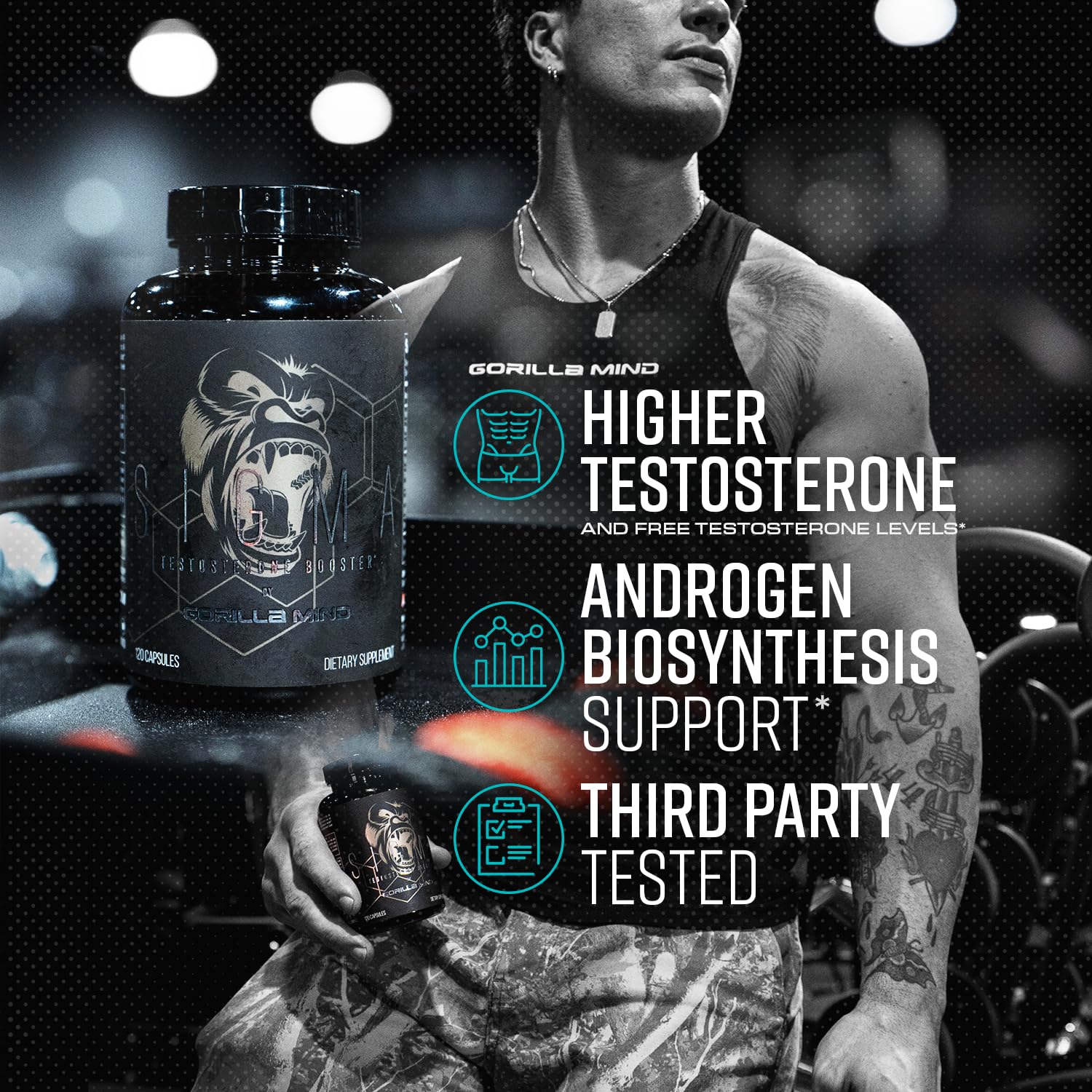 Gorilla Mind Sigma third-party testing label indicating quality and transparency