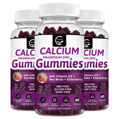 GORNVB calcium magnesium zinc gummies bottle showing tasty mineral chewables